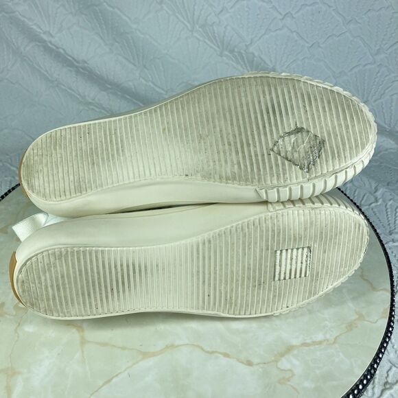 J. Crew Classic High Top Sneakers Women Sz 6 Ivory Canvas Lace Up Comfort Shoes - Picture 11 of 13